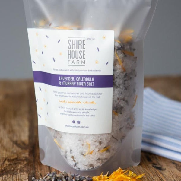 Shire House Lavender bath salt - 290g jar - The Food Purveyor